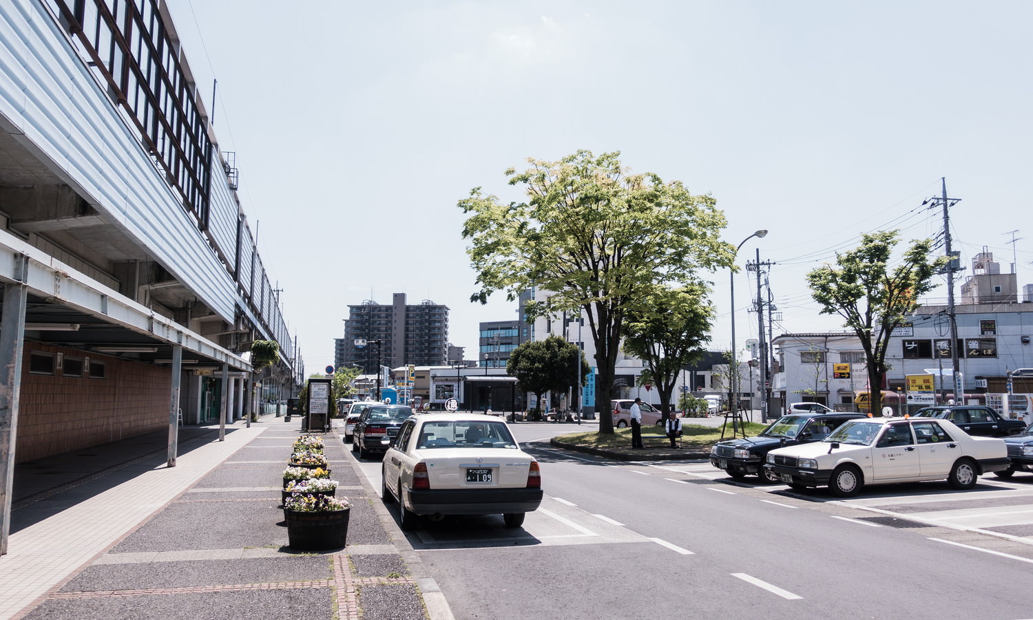 古河市駅前の様子