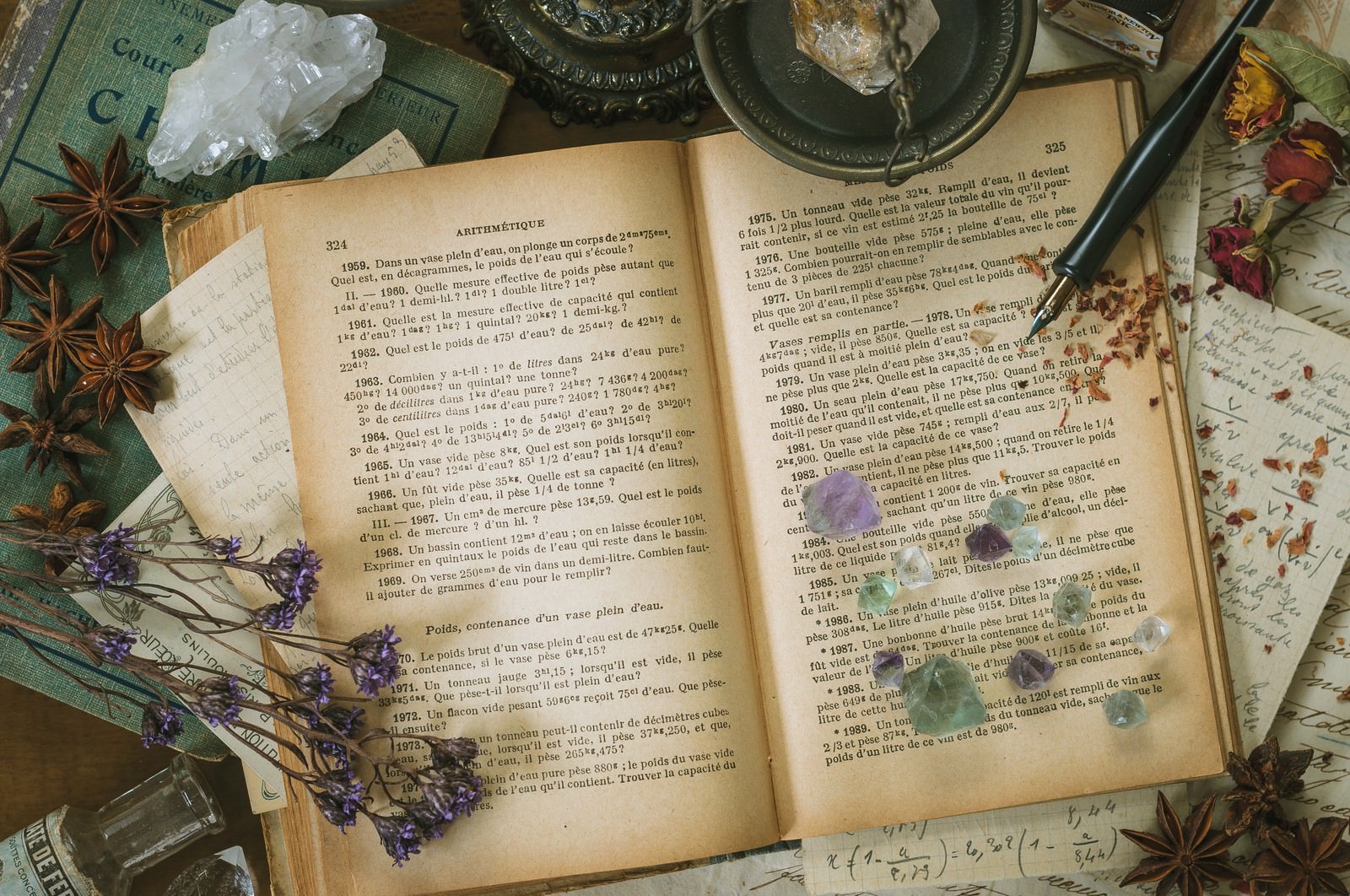 「魔女の机と古書」