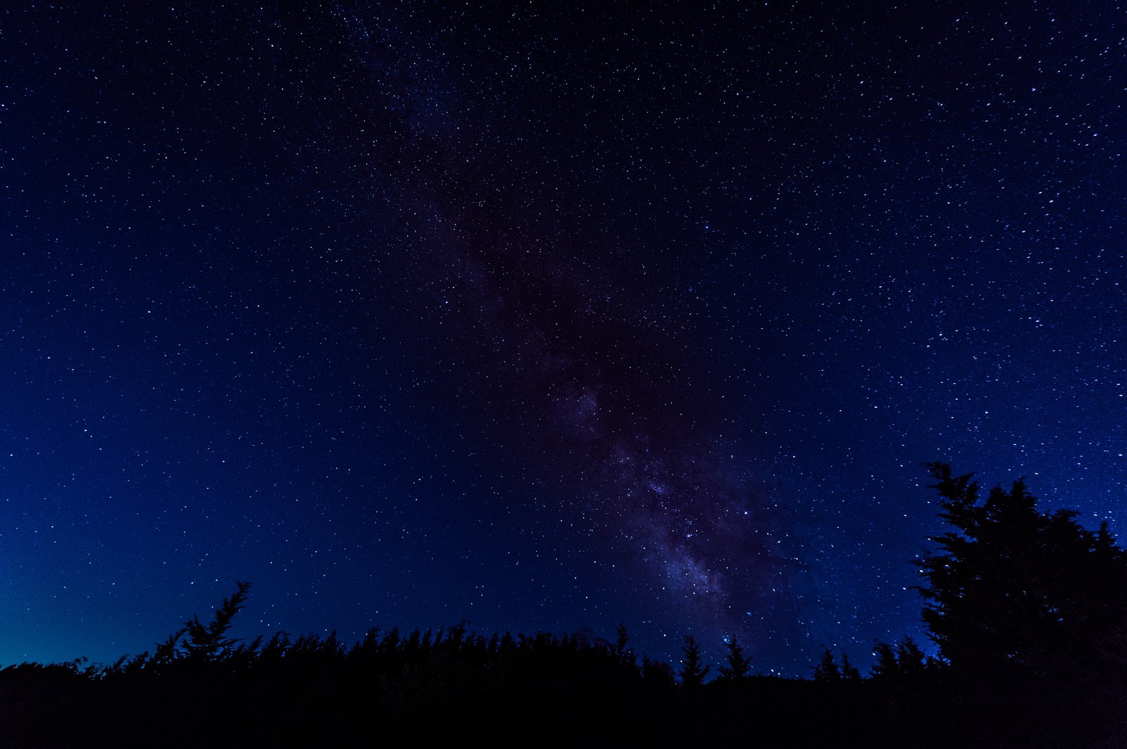 「夜空いっぱいの星空（鏡野町笠菅峠）」の写真