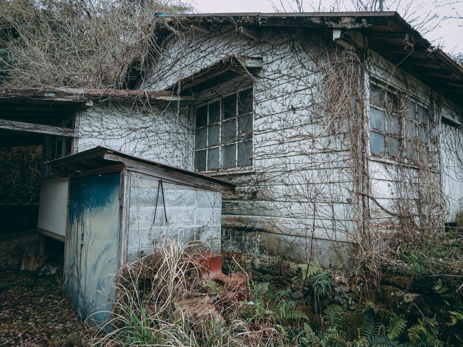 静かに佇む廃屋の写真素材 ぱくたそ