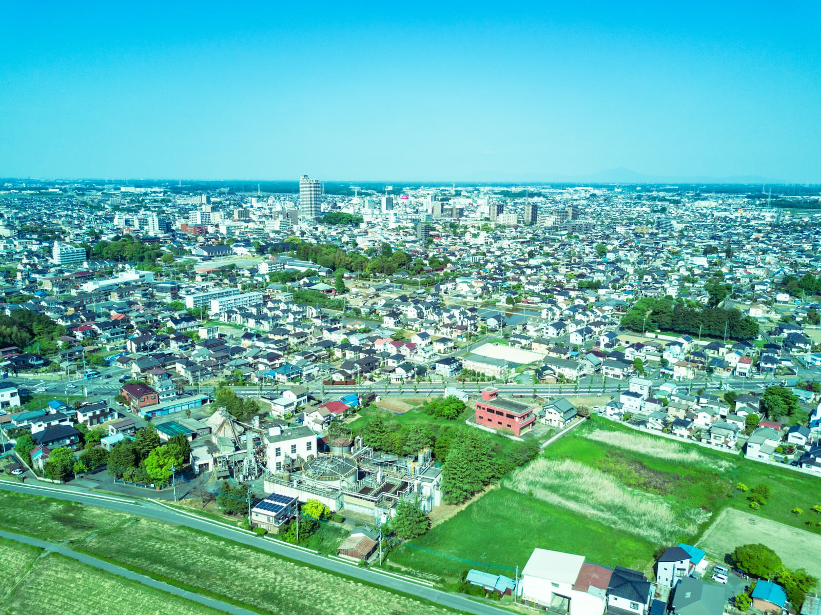 古河市ドローン練習場の空撮の写真を無料ダウンロード フリー素材 ぱくたそ