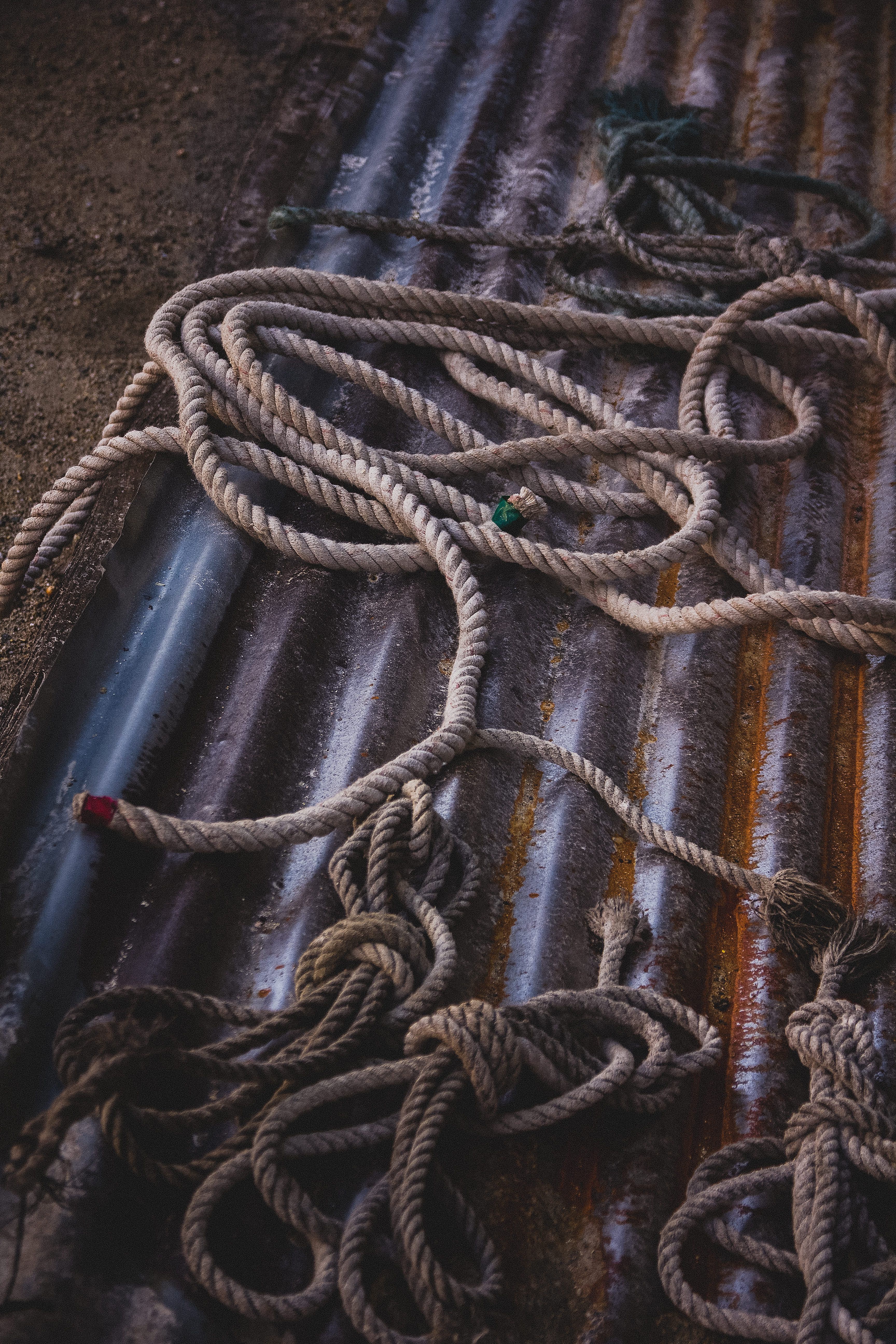 廃棄されたロープの写真素材 ぱくたそ