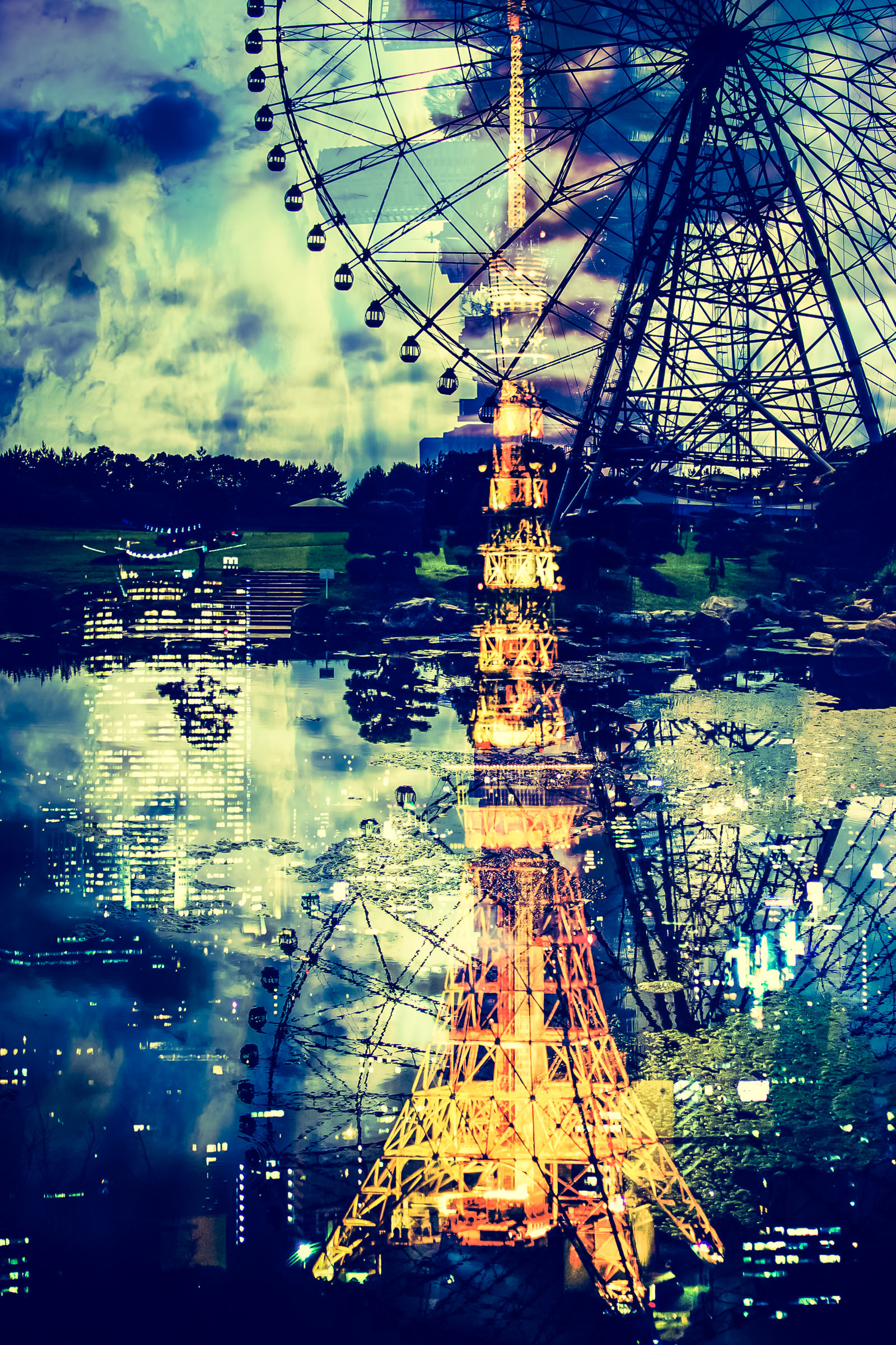 東京タワーと観覧車の写真素材 ぱくたそ