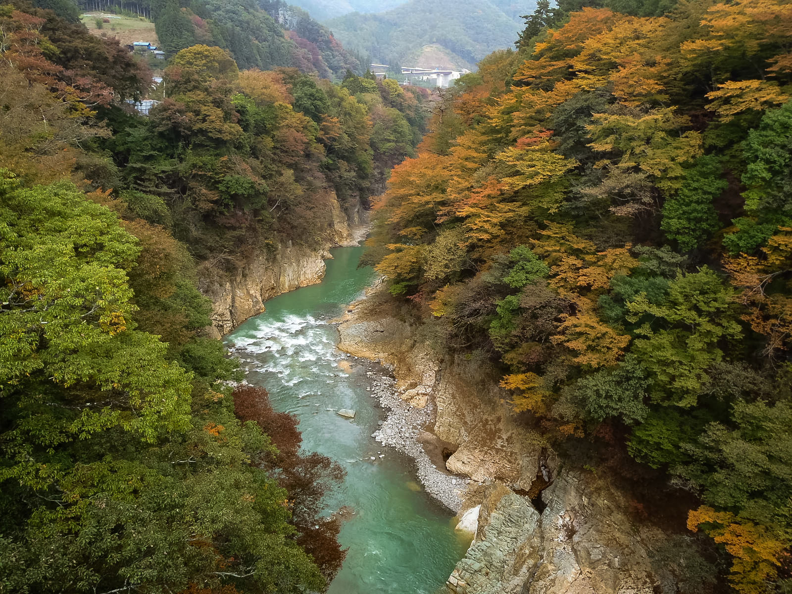 色づきはじめる吾妻渓谷の写真を無料ダウンロード フリー素材 ぱくたそ