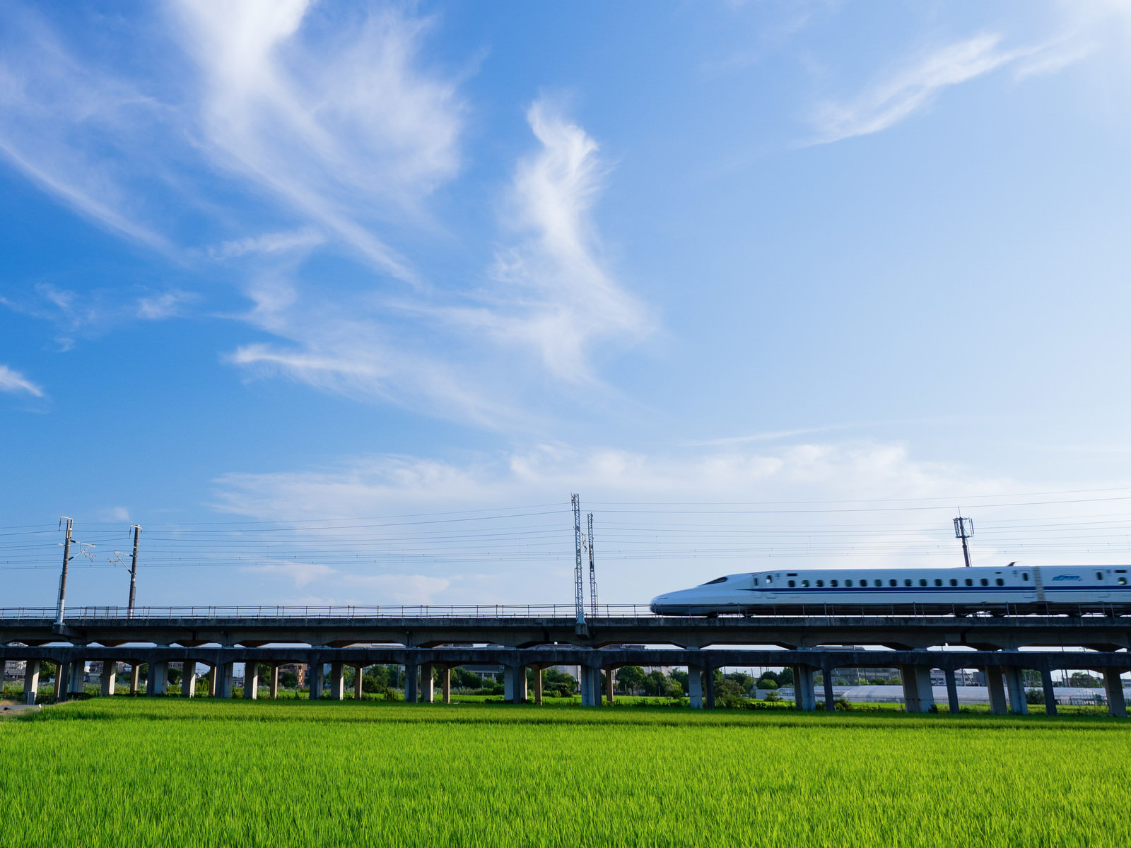 「澄み渡る青空とN700系」