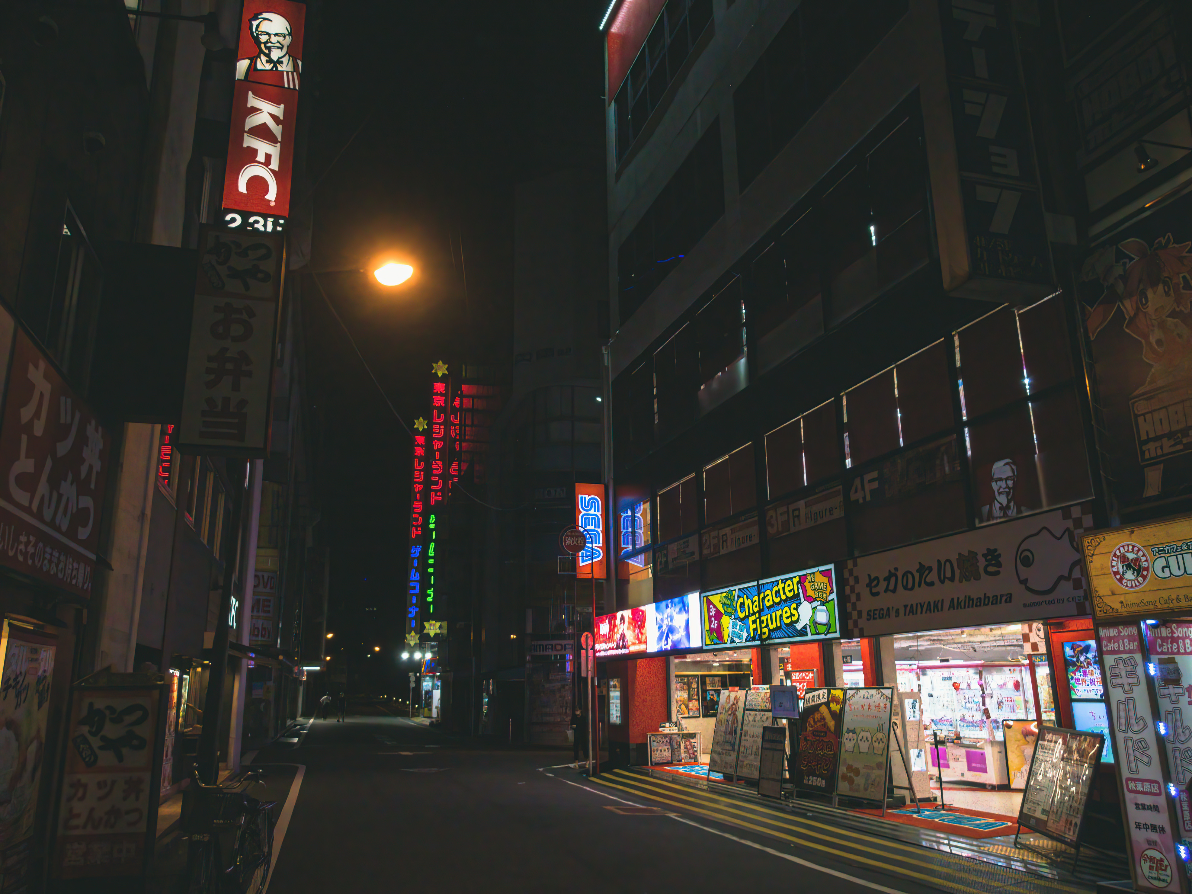 夜も営業中の秋葉原のゲームセンターの写真素材 ぱくたそ