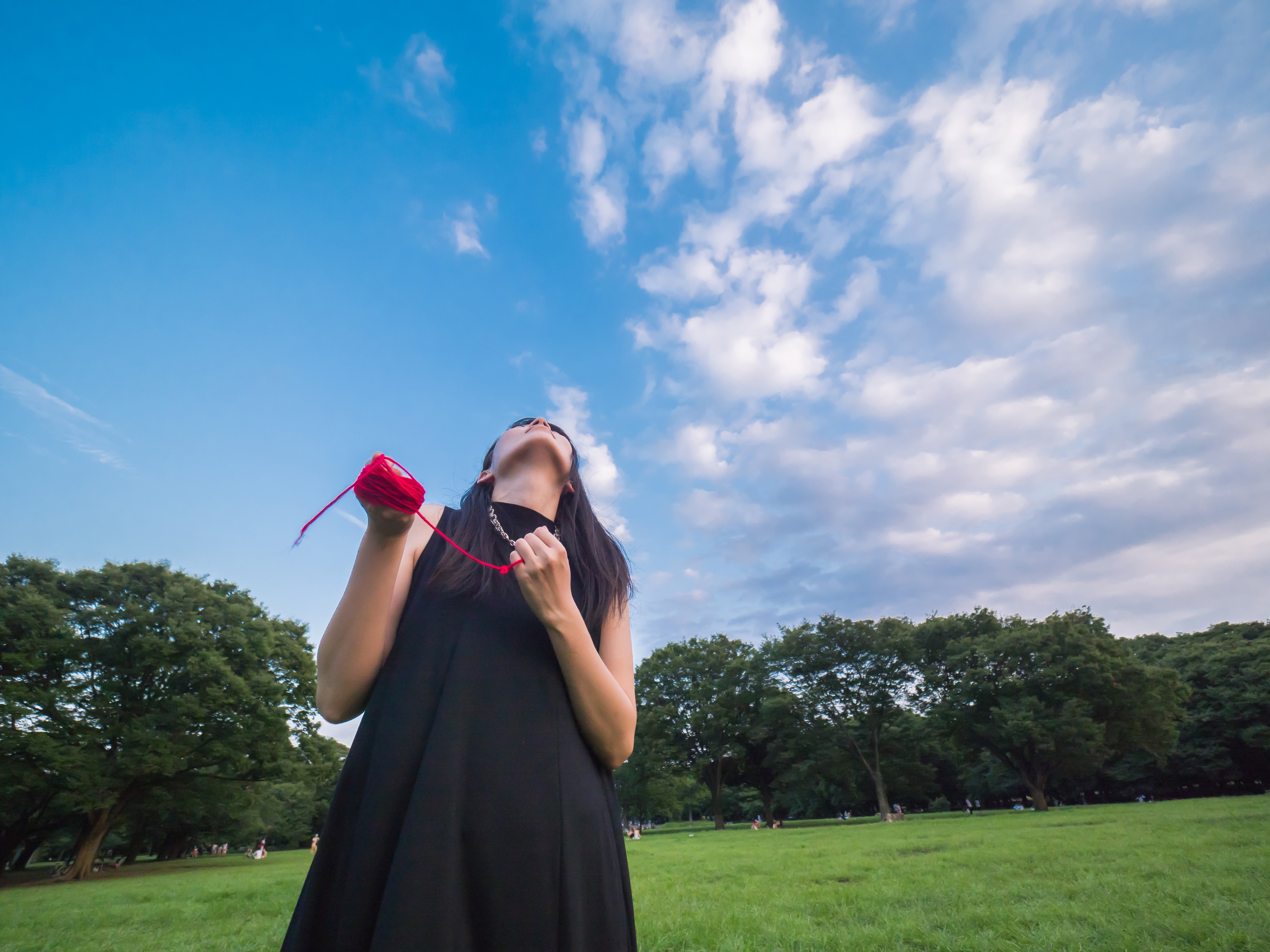 赤い糸が切れてしまい雄叫びをあげるアラサー前の写真素材 ぱくたそ