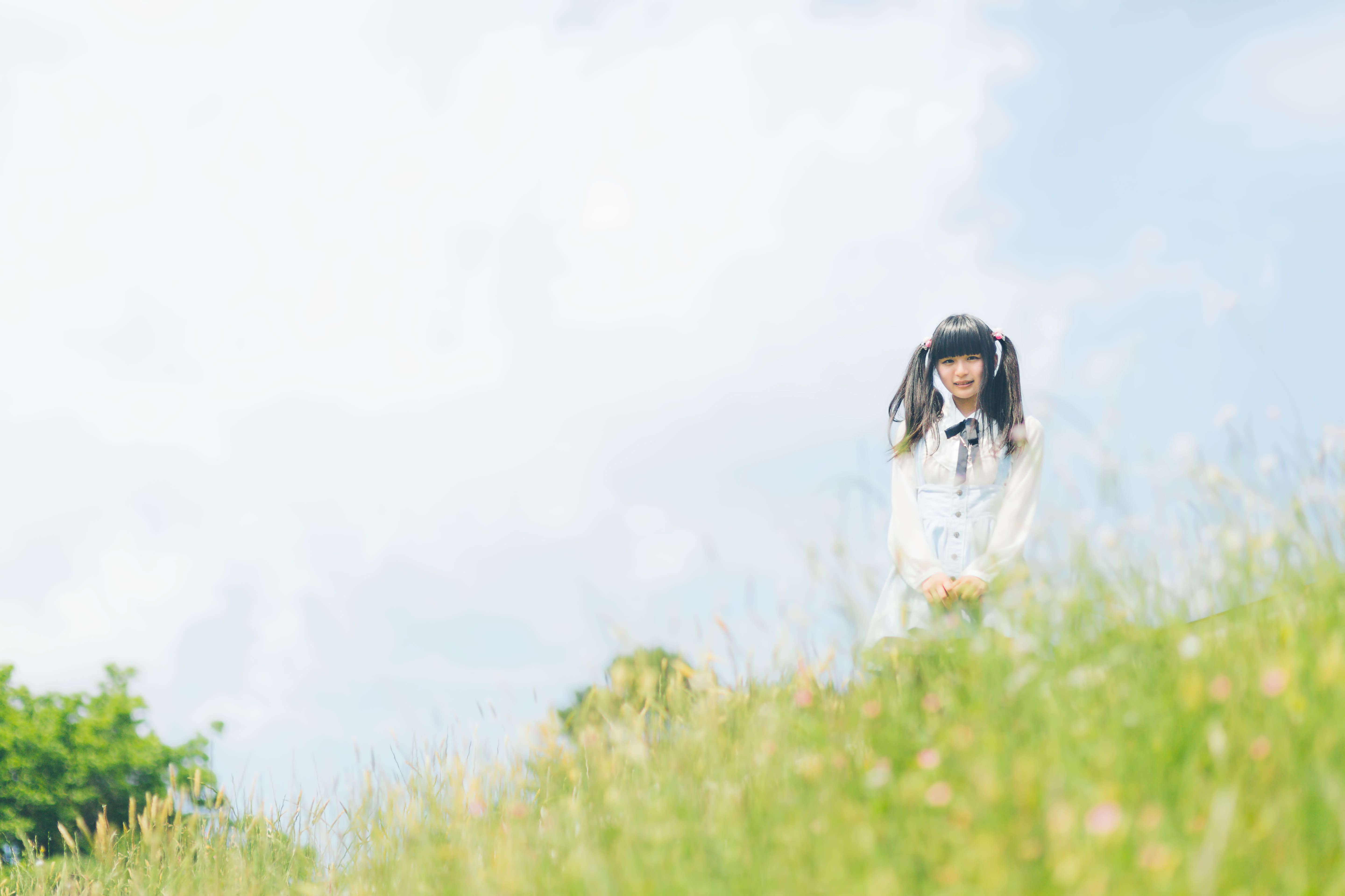 野原とツインテールの女の子の写真を無料ダウンロード フリー素材 ぱくたそ