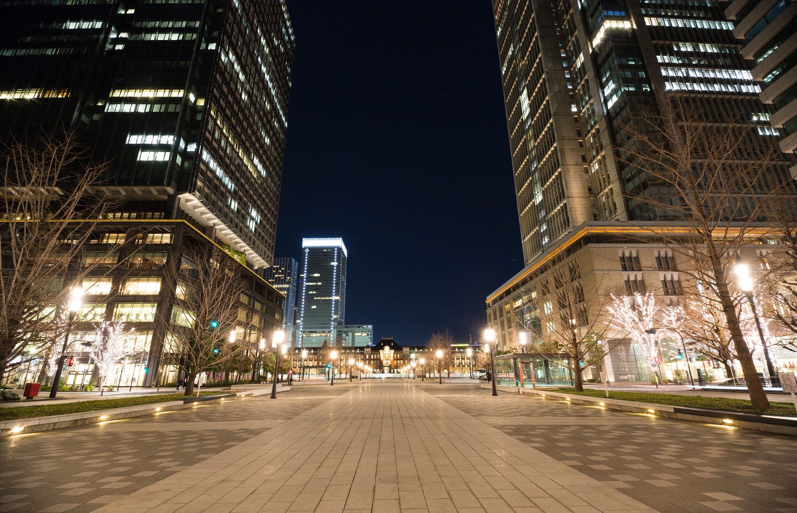 東京駅丸の内正面通りからの夜景の写真を無料ダウンロード フリー素材 ぱくたそ