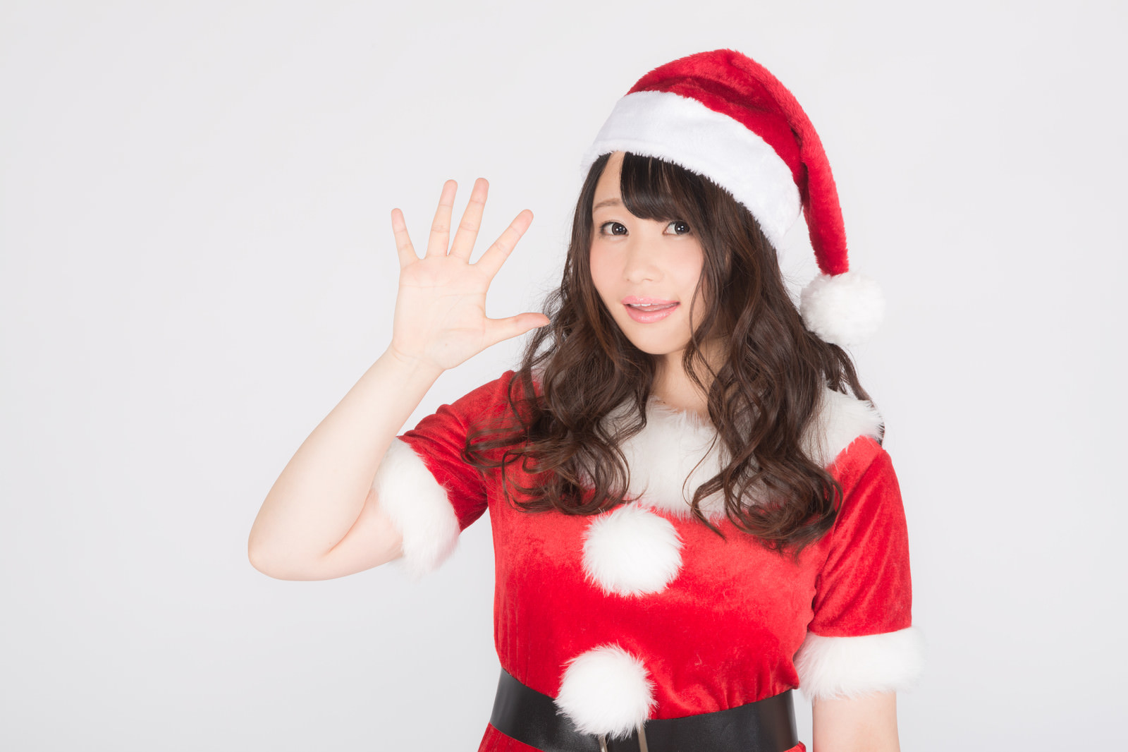 「社畜のみなさーん！あと5日でクリスマスですよ！社畜のみなさーん！あと5日でクリスマスですよ！」［モデル：茜さや］のフリー写真素材を拡大