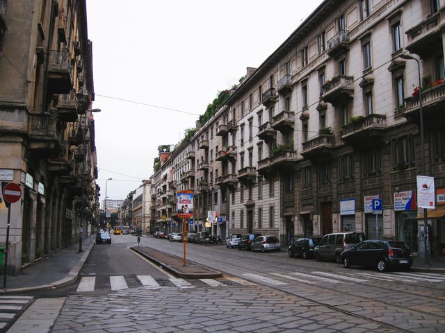 「ミラノの通りと街並み(イタリア)」のフリー写真素材