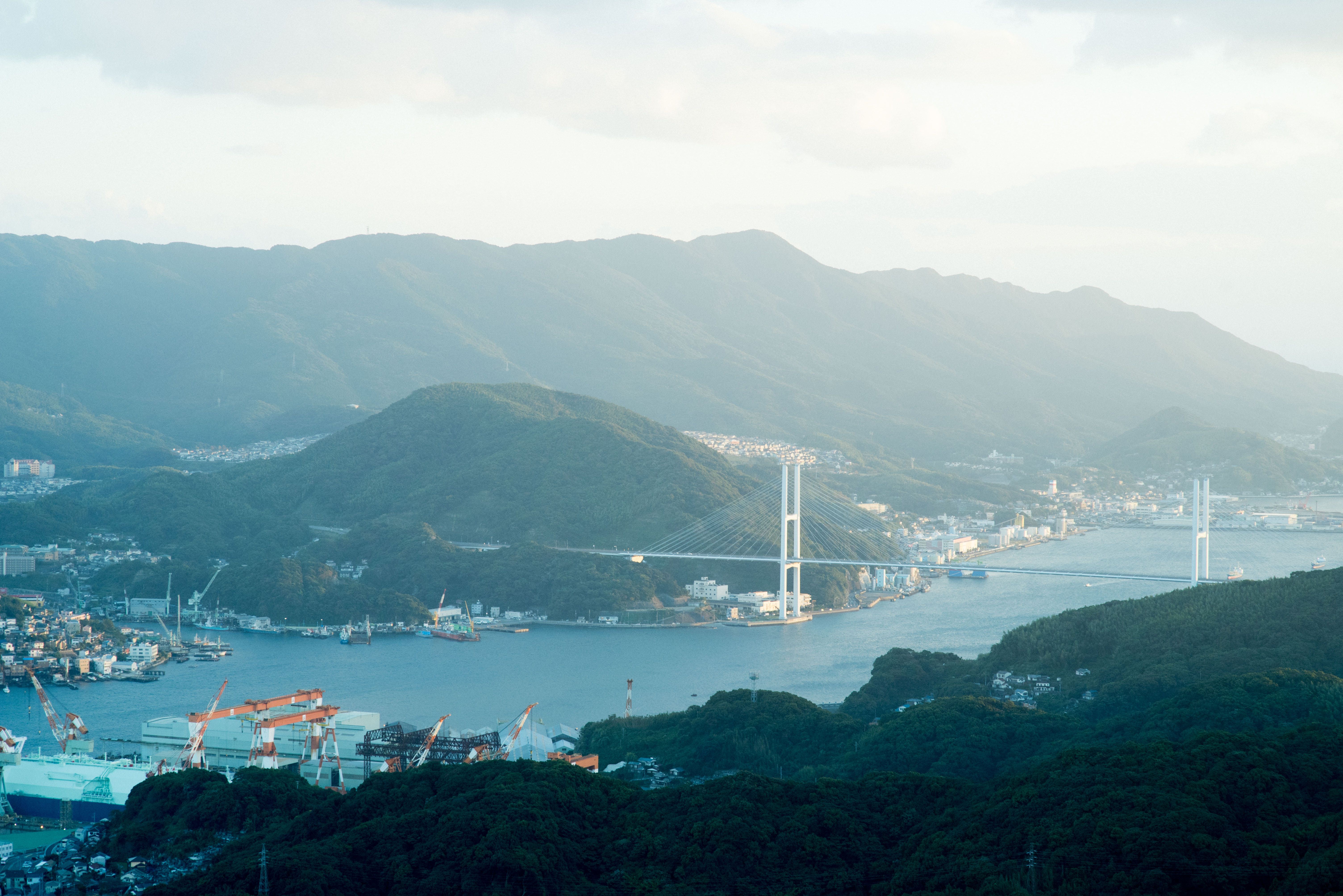女神大橋と長崎港の写真素材 ぱくたそ