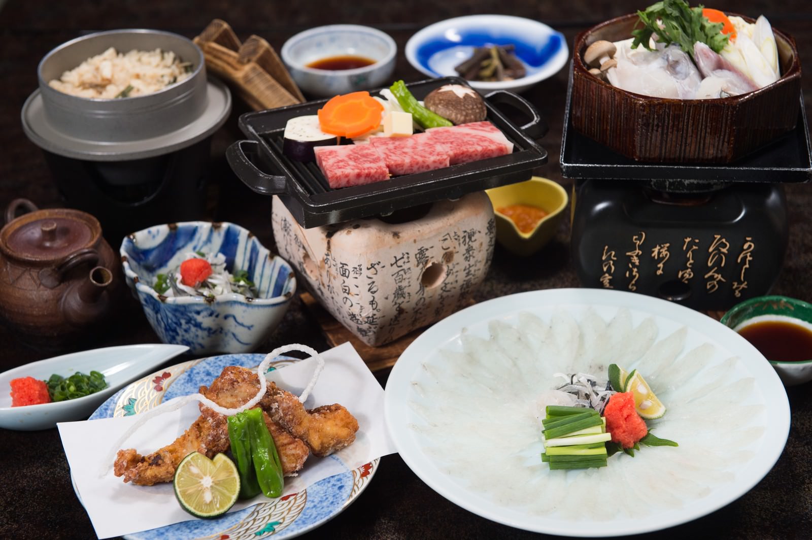 飛騨ふぐと飛騨牛の贅の極み（料理宿栄太郎）のフリー素材