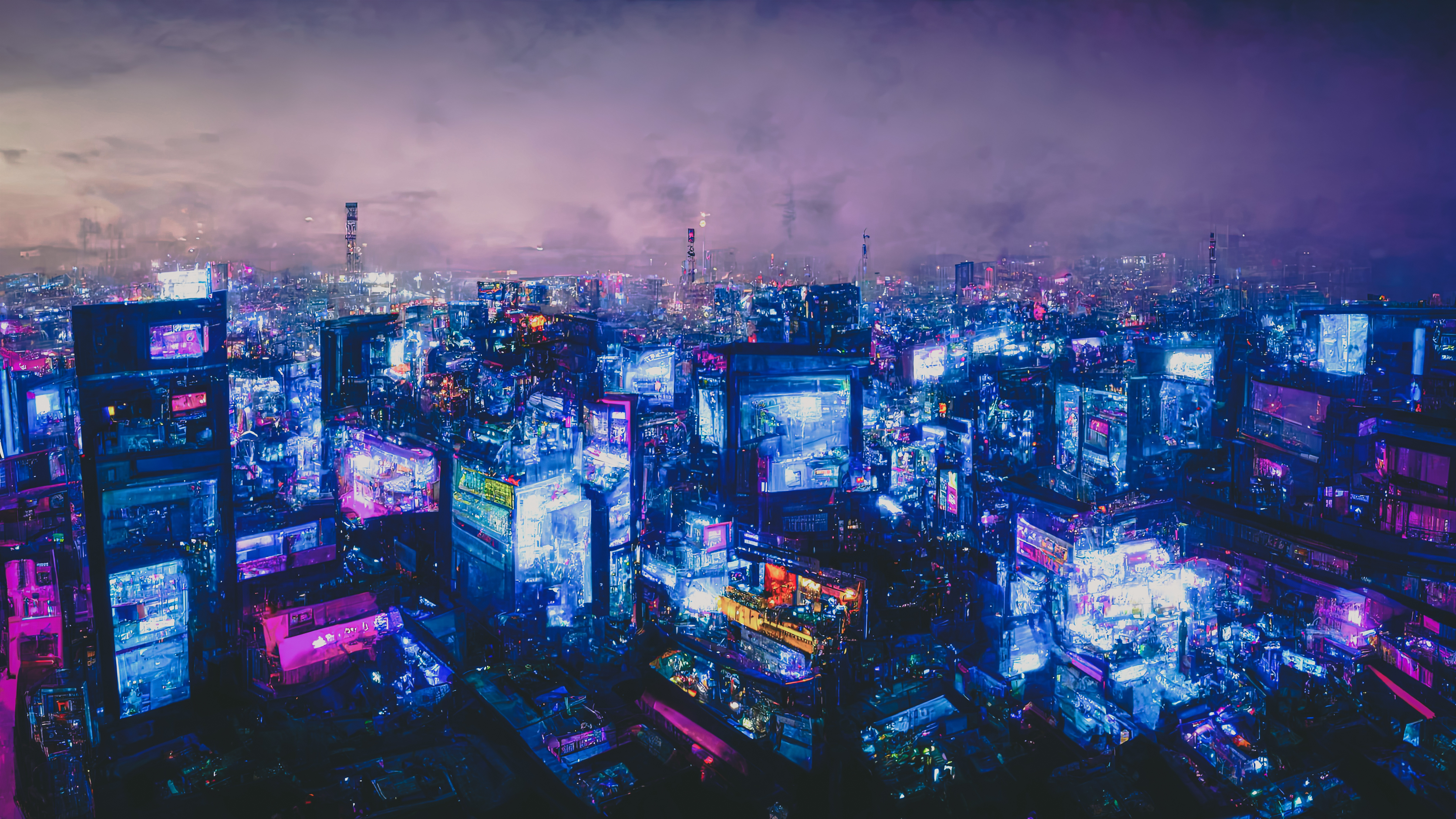 サイバーパンクな近未来都市のai画像素材 ぱくたそ