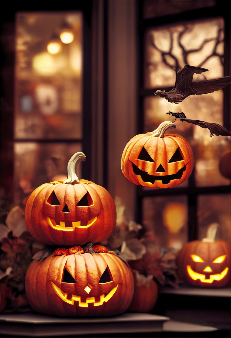 「笑みを浮かべるハロウィンかぼちゃ | フリー素材のぱくたそ」の写真