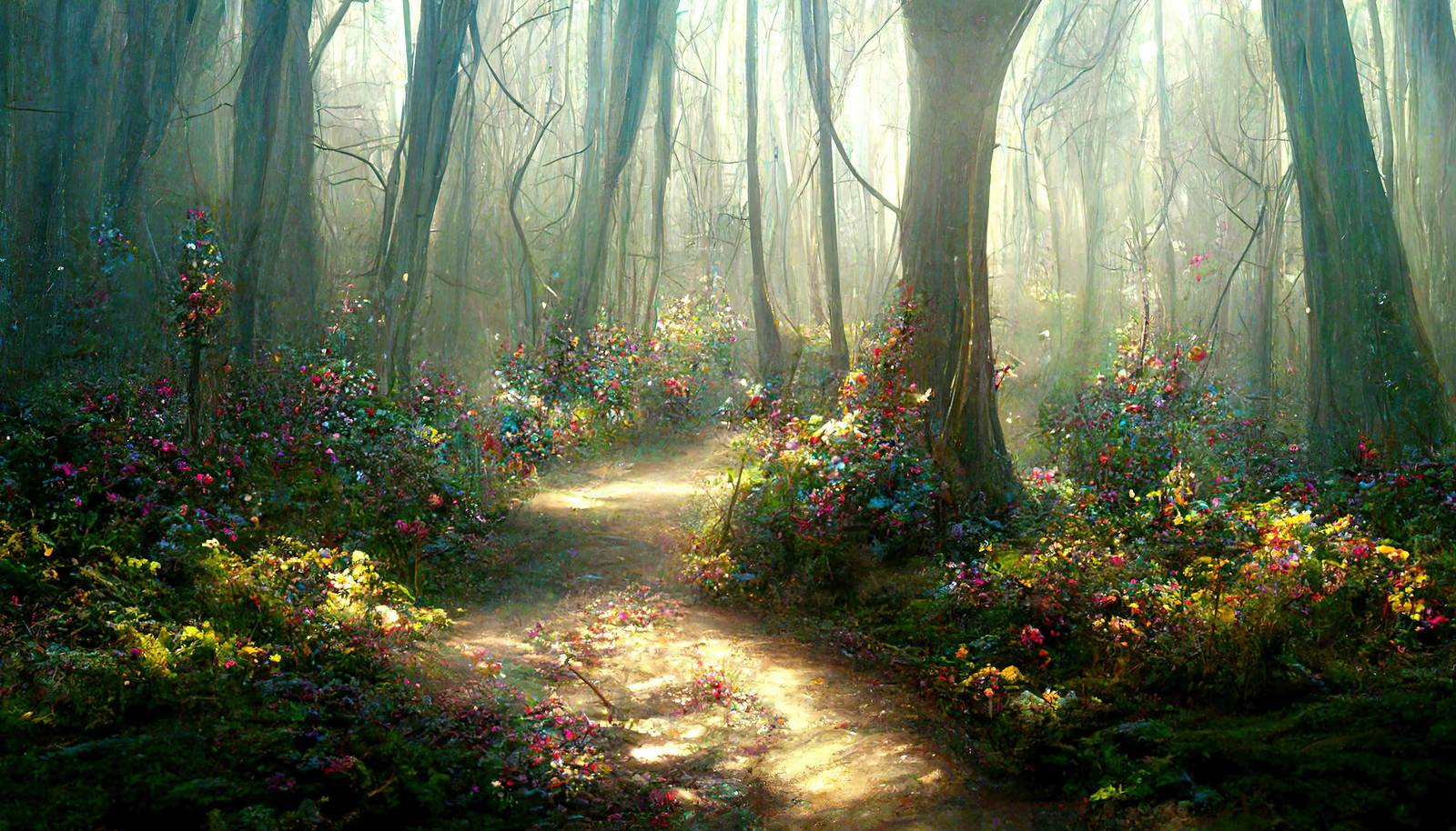 木漏れ日の森 ファンタジー風 のai画像素材 ぱくたそ