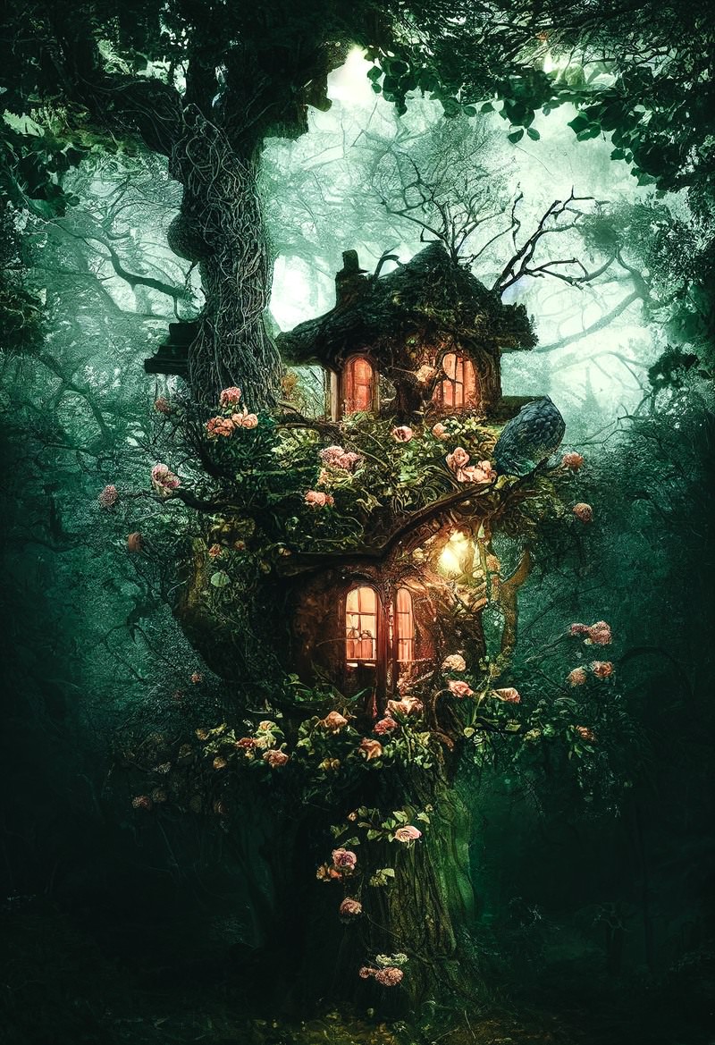 「巨木の上に建つ家」の写真