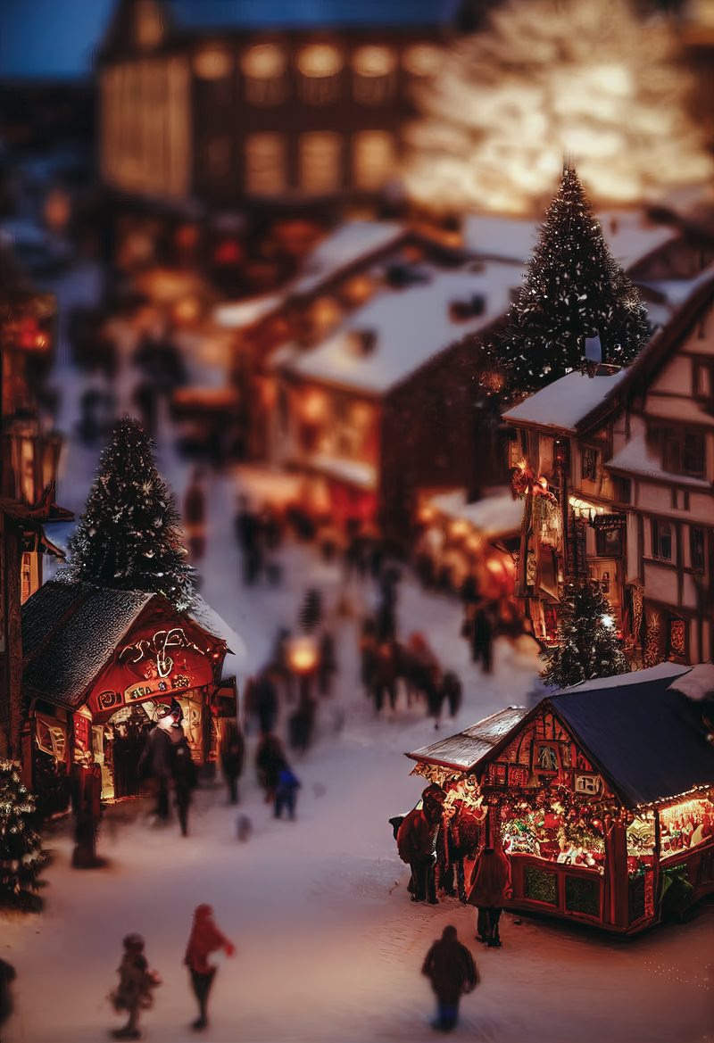 「クリスマスイルミネーションの街灯り」の写真
