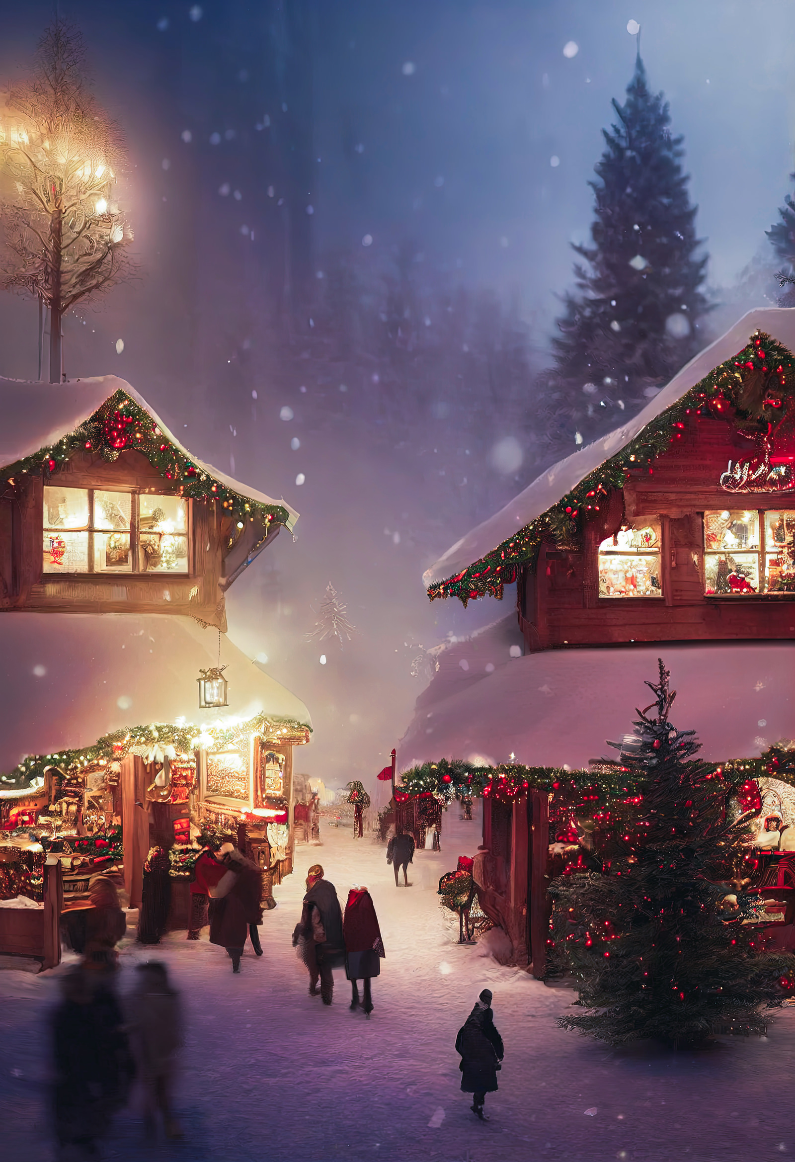 クリスマスショップを巡る観光客のai画像素材 ぱくたそ