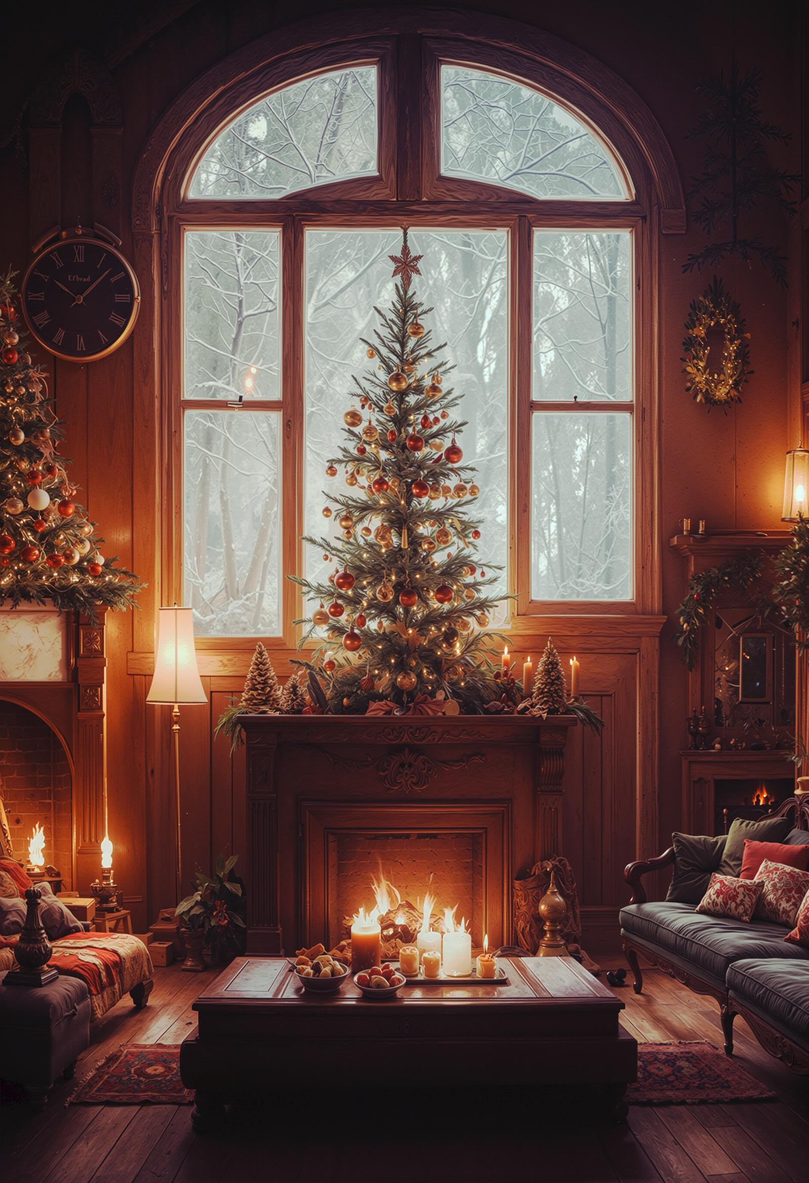 暖炉の火とクリスマスデーの無料のAI画像素材 - ID.83476｜フリー素材