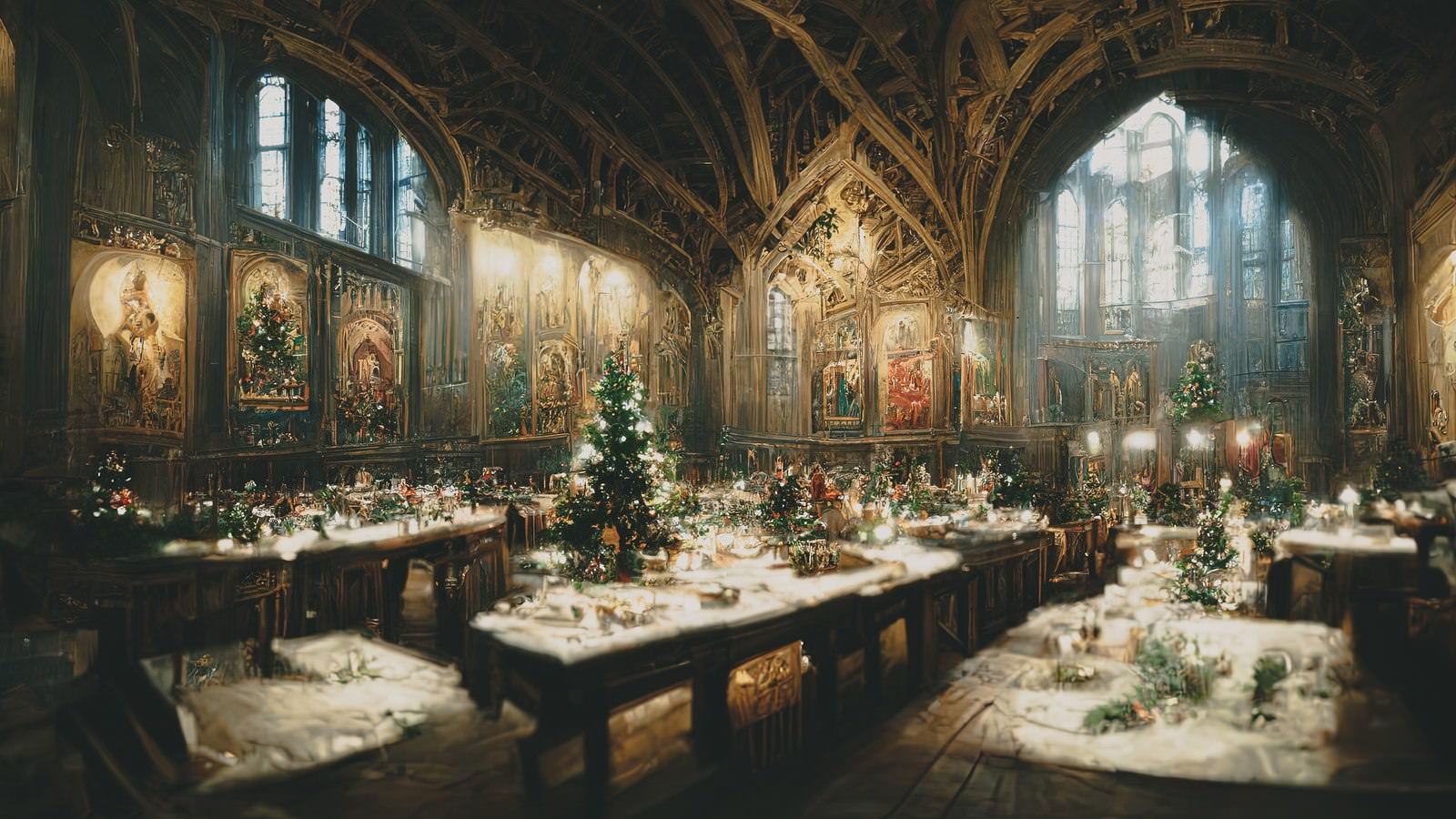 「クリスマスに彩られた礼拝堂 | フリー素材のぱくたそ」の写真