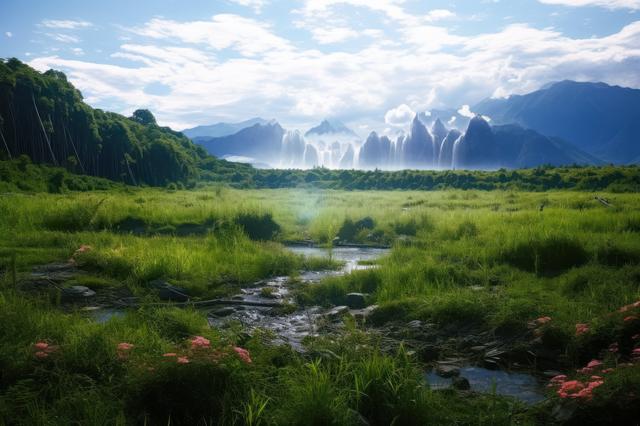 抽象的な自然風景写真 森の中の湖の美しい景色 · 無料の写真素材