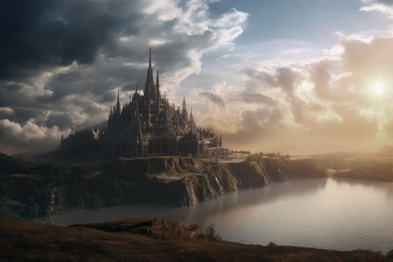 風景画 湖畔の白い古城 D.ミラトゥール 69/150 湖畔 (絵画) - Wikipedia