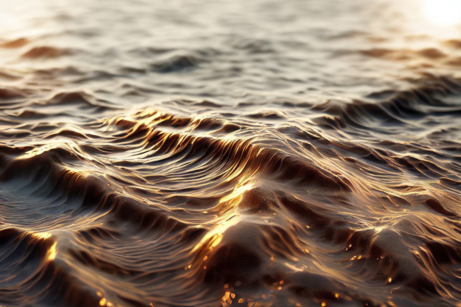 「夕焼け色の波」の写真