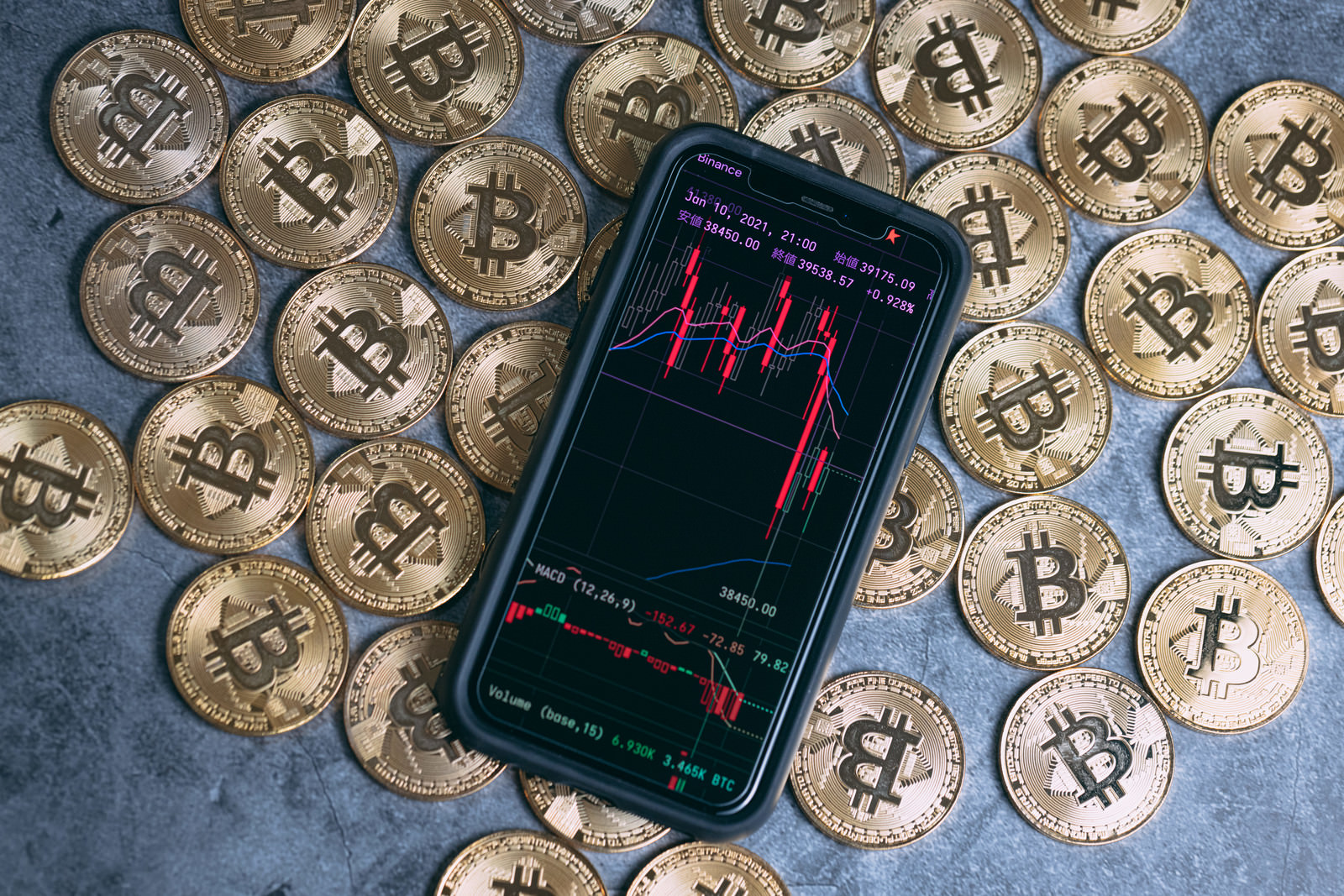 ビットコインと大暴落チャートの写真素材を拡大 トリミング加工 Jpg画像 ぱくたそ