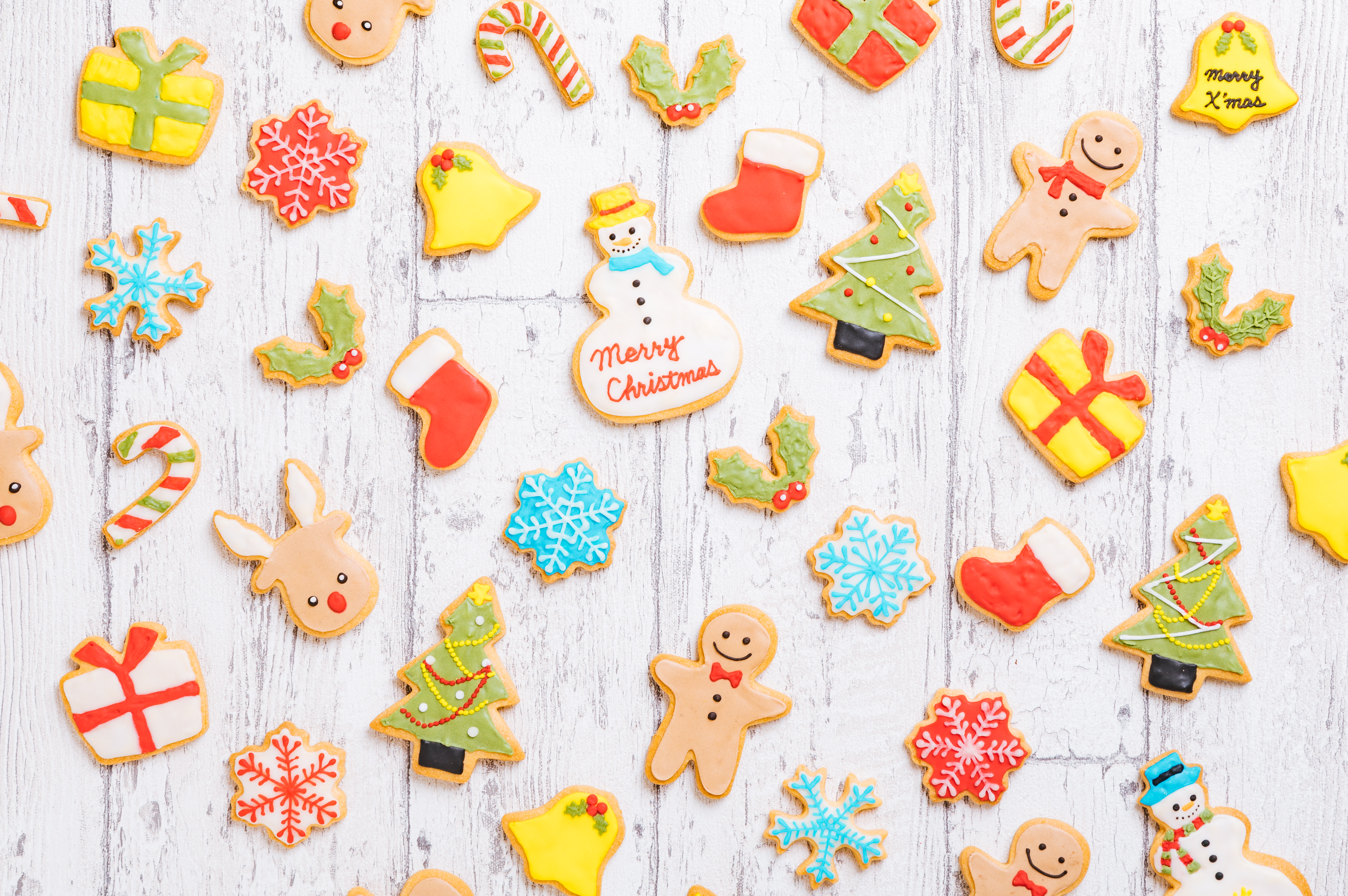 可愛いキャラクターのクリスマスアイシングクッキーの写真 画像 フリー素材 ぱくたそ