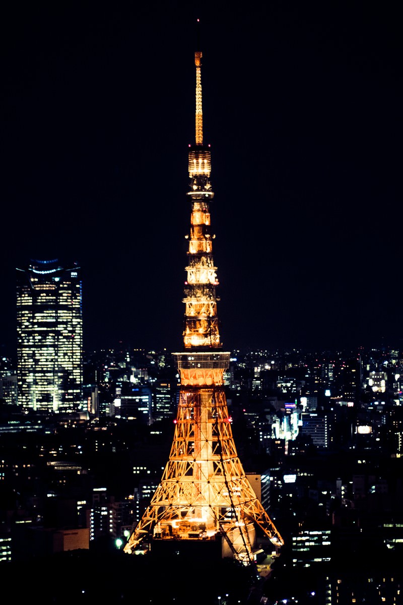 東京タワー 夜景 の写真 画像 フリー素材 ぱくたそ