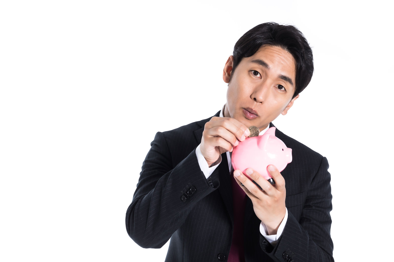 「趣味は500円貯金です。」の写真［モデル：大川竜弥］