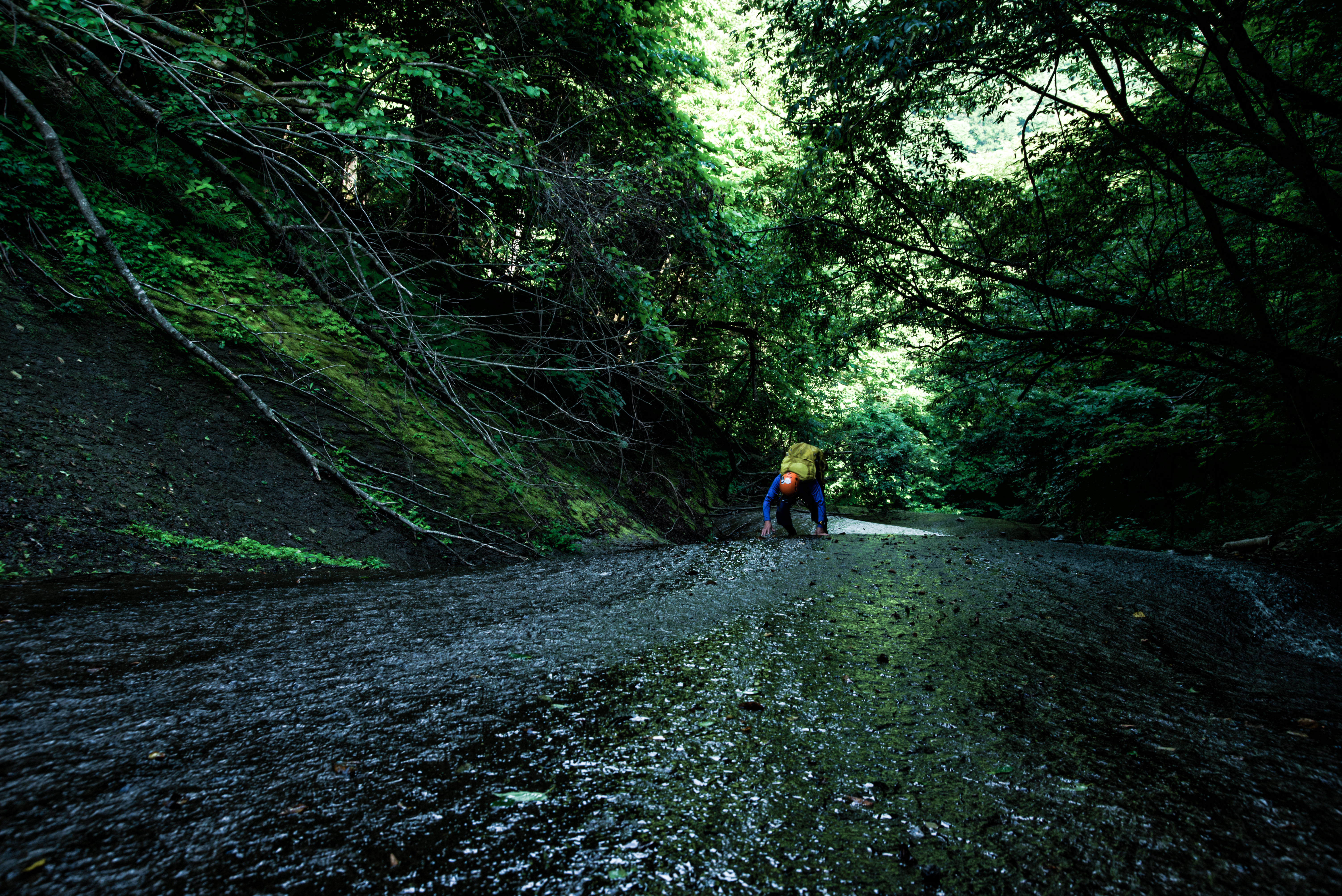 沢登りに挑むクライマー 滑滝 の無料の写真素材 フリー素材 をダウンロード ぱくたそ