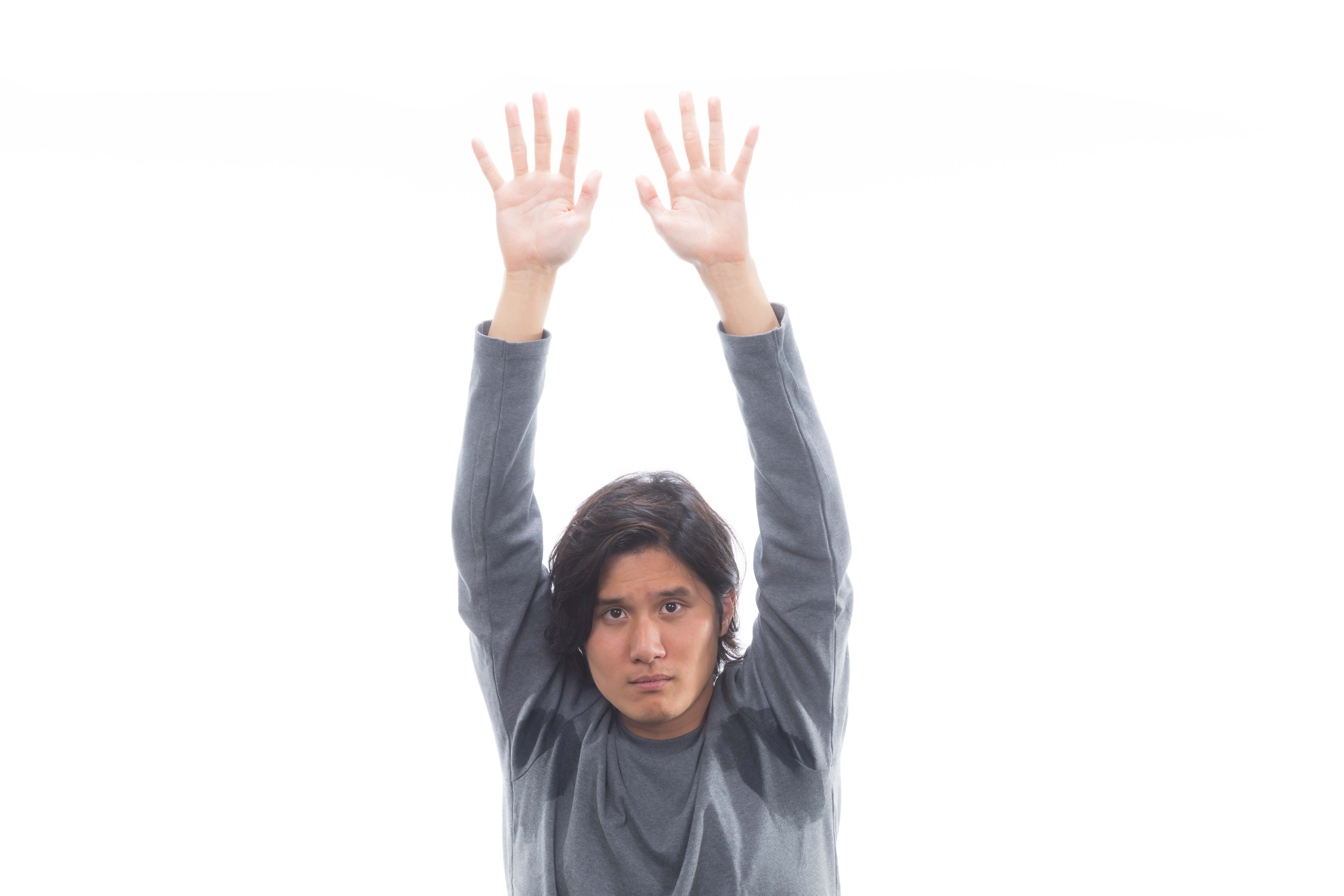 脇汗両手バンザイ お手上げ の写真を無料ダウンロード フリー素材 ぱくたそ