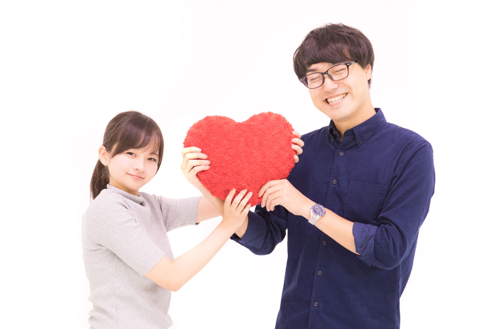 「LOVE・LOVEで嬉しそうな彼氏」［モデル：真崎真幸 千歳］