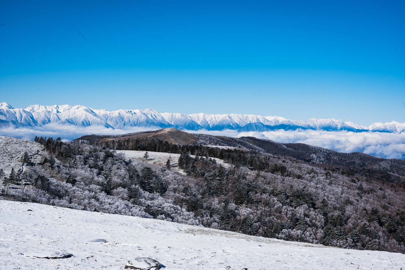 美ヶ原台上の雪景色の写真素材 ぱくたそ