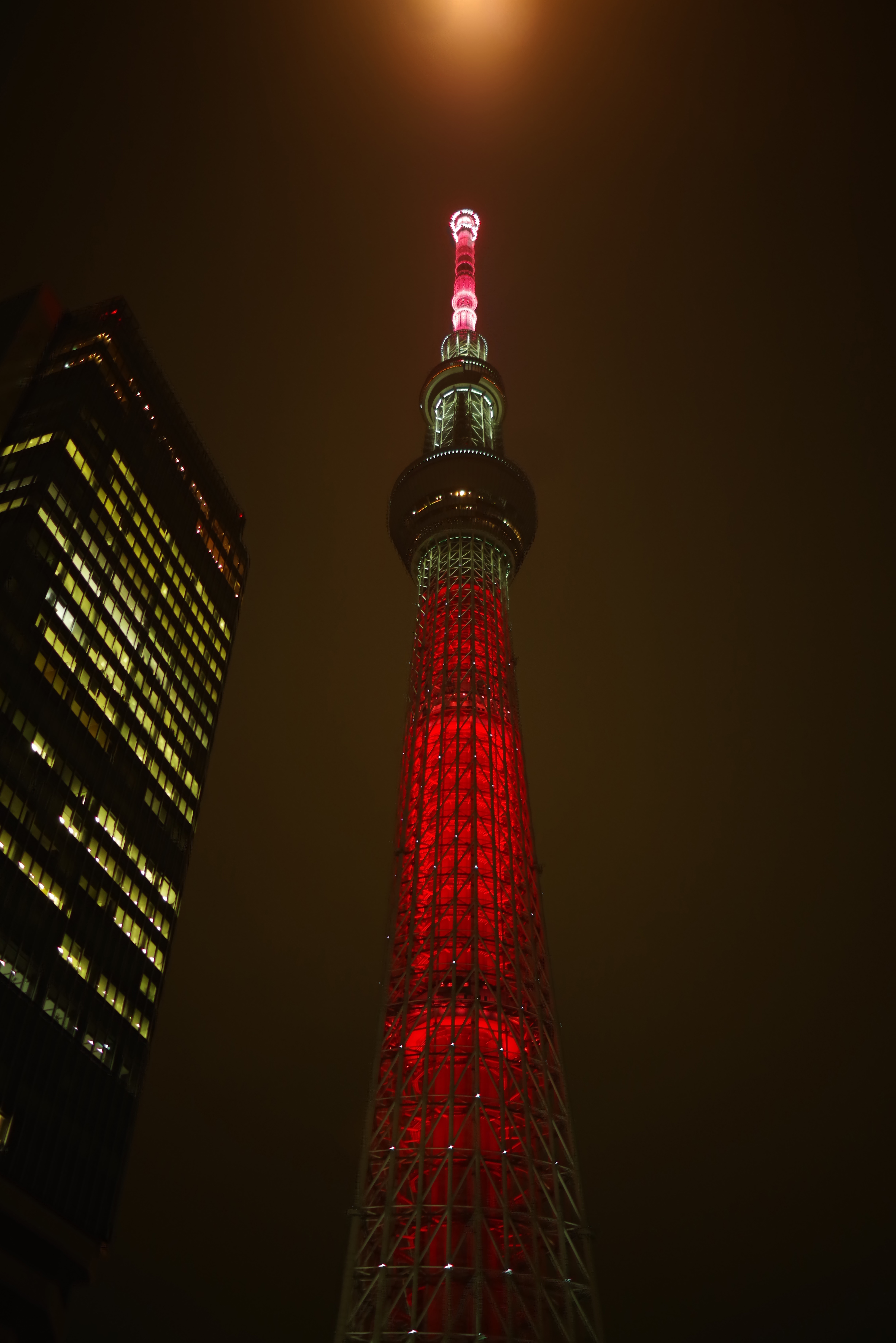 上から照明を当てたスカイツリーの写真素材 ぱくたそ