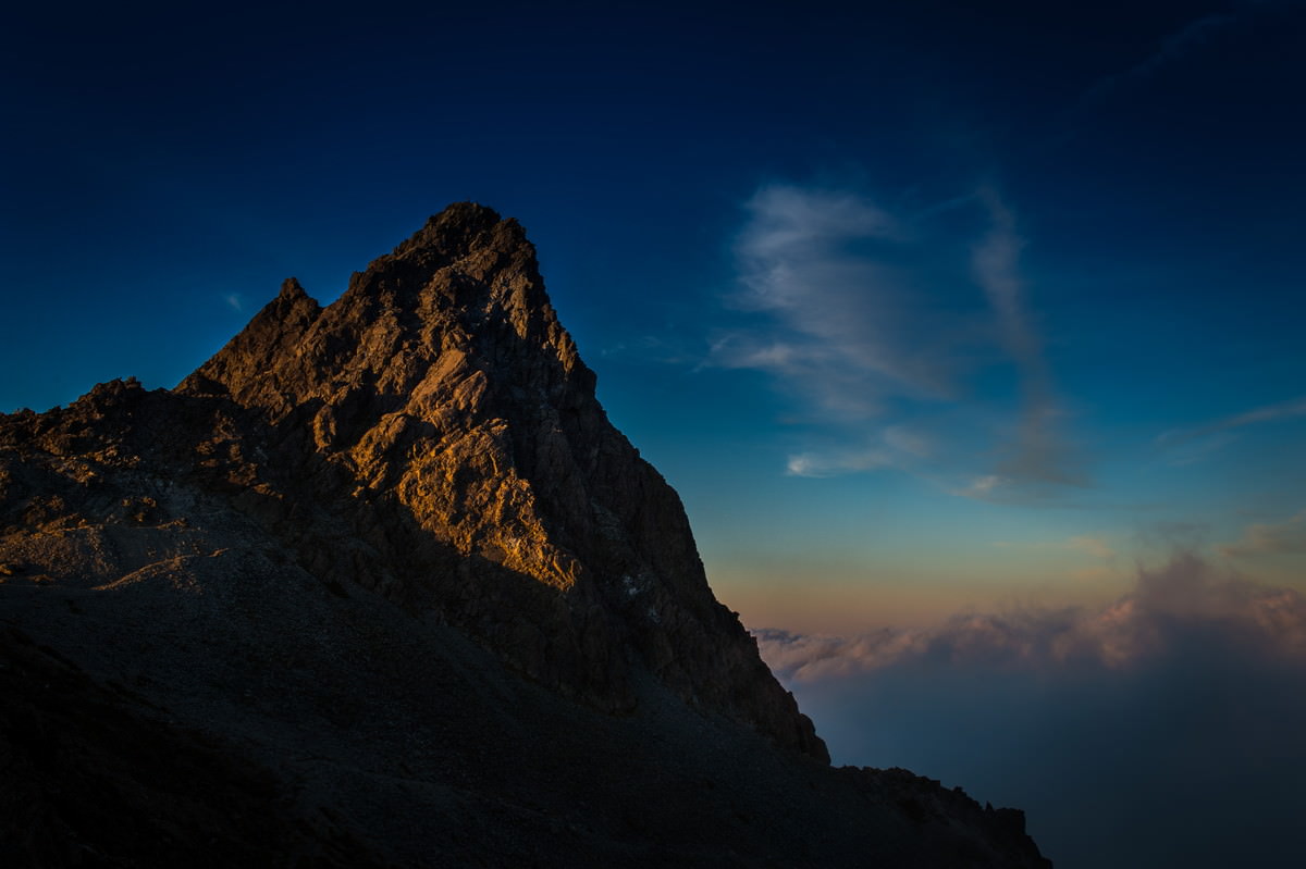 北アルプスの名峰-槍ヶ岳の写真