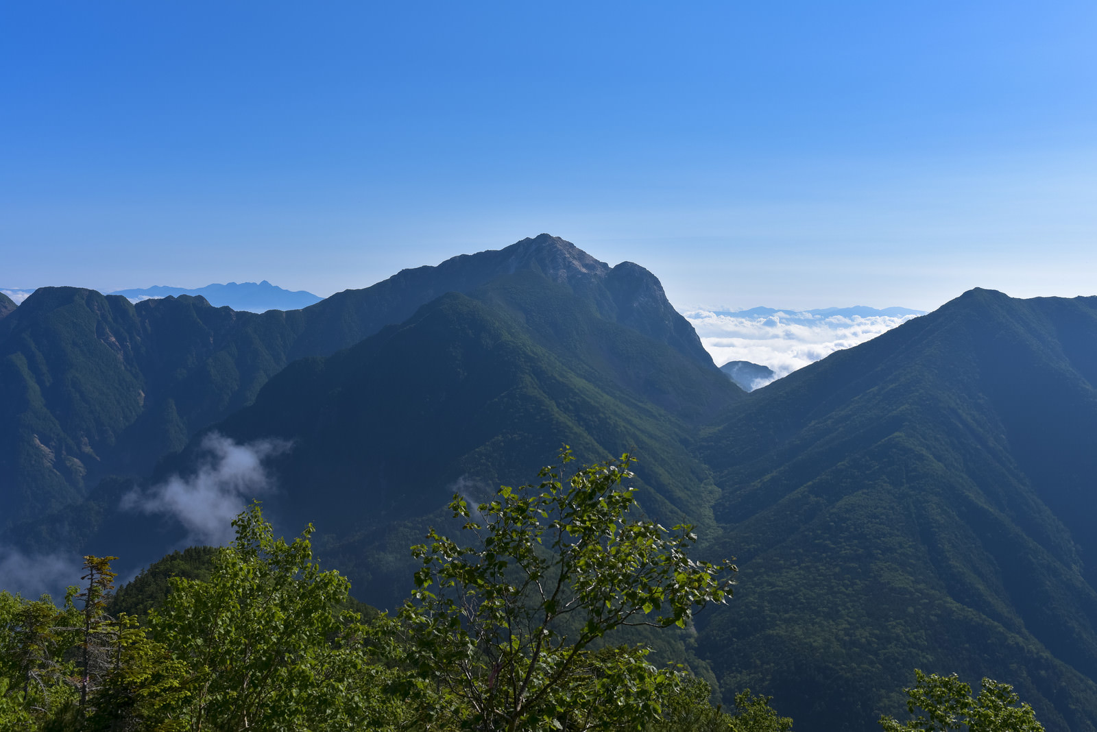 「仙丈ヶ岳から見る甲斐駒ヶ岳」の写真