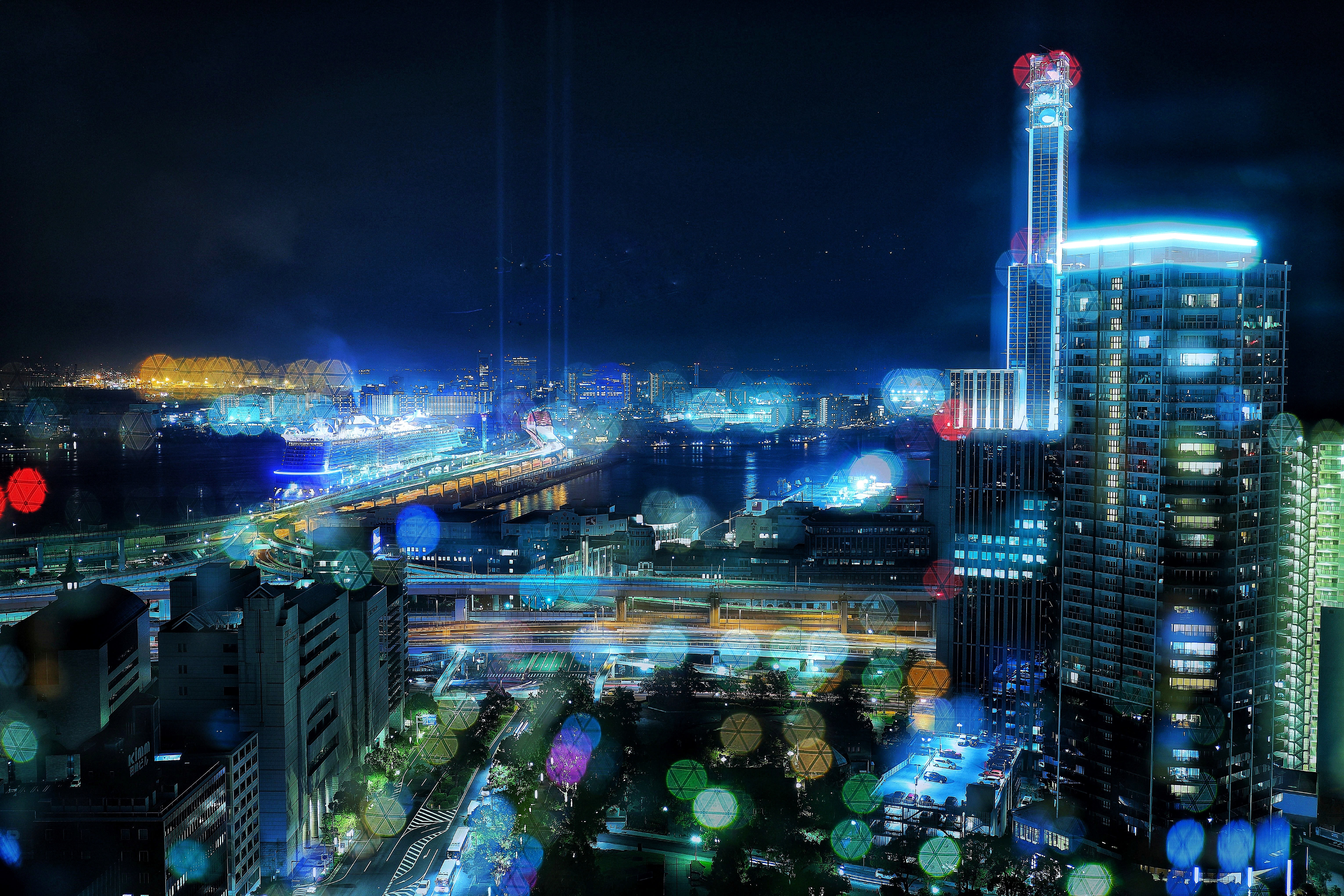 カラフルなボケと都市夜景の無料の写真素材 フリー素材 をダウンロード ぱくたそ