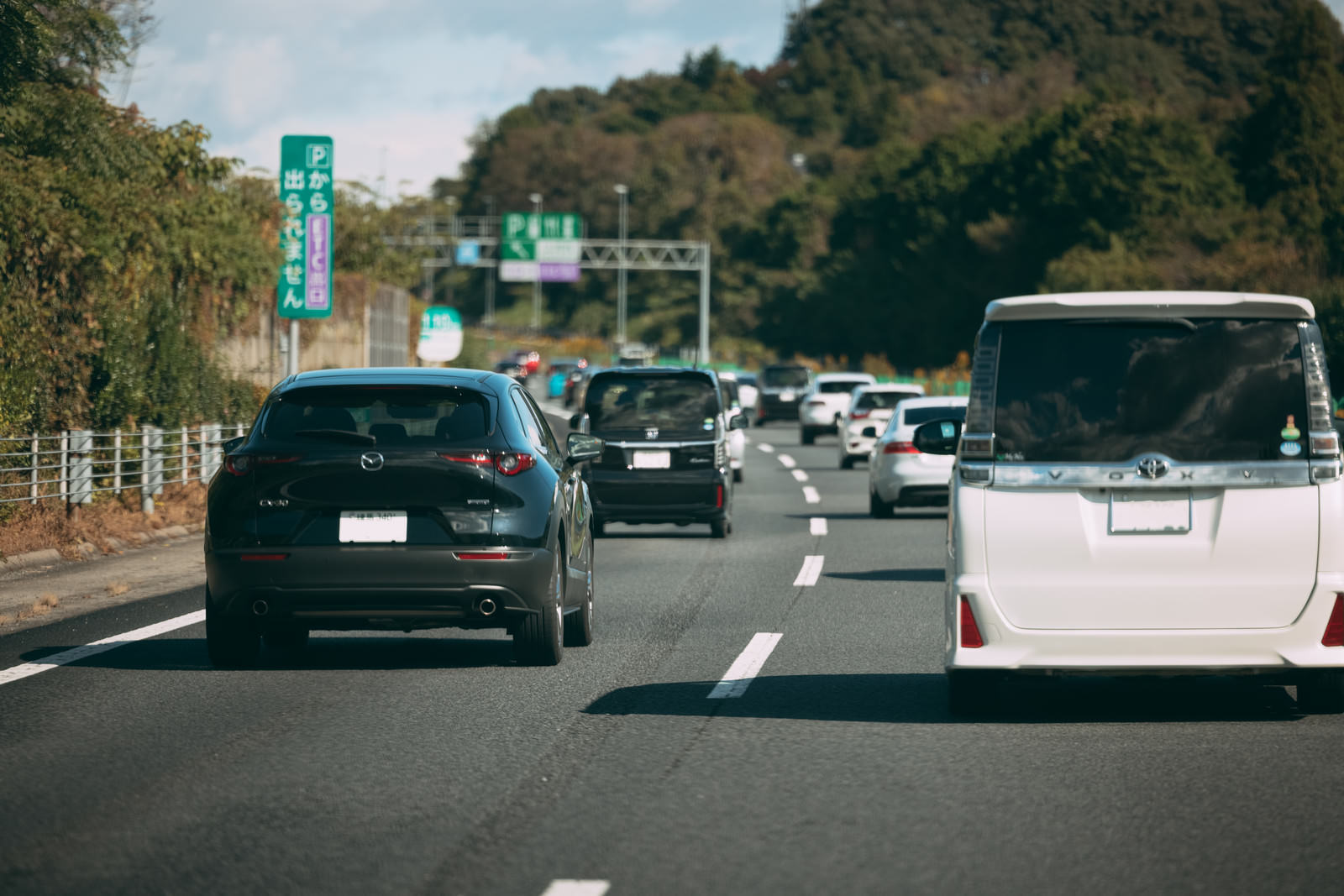 「渋滞気味の高速道路 | フリー素材のぱくたそ」の写真