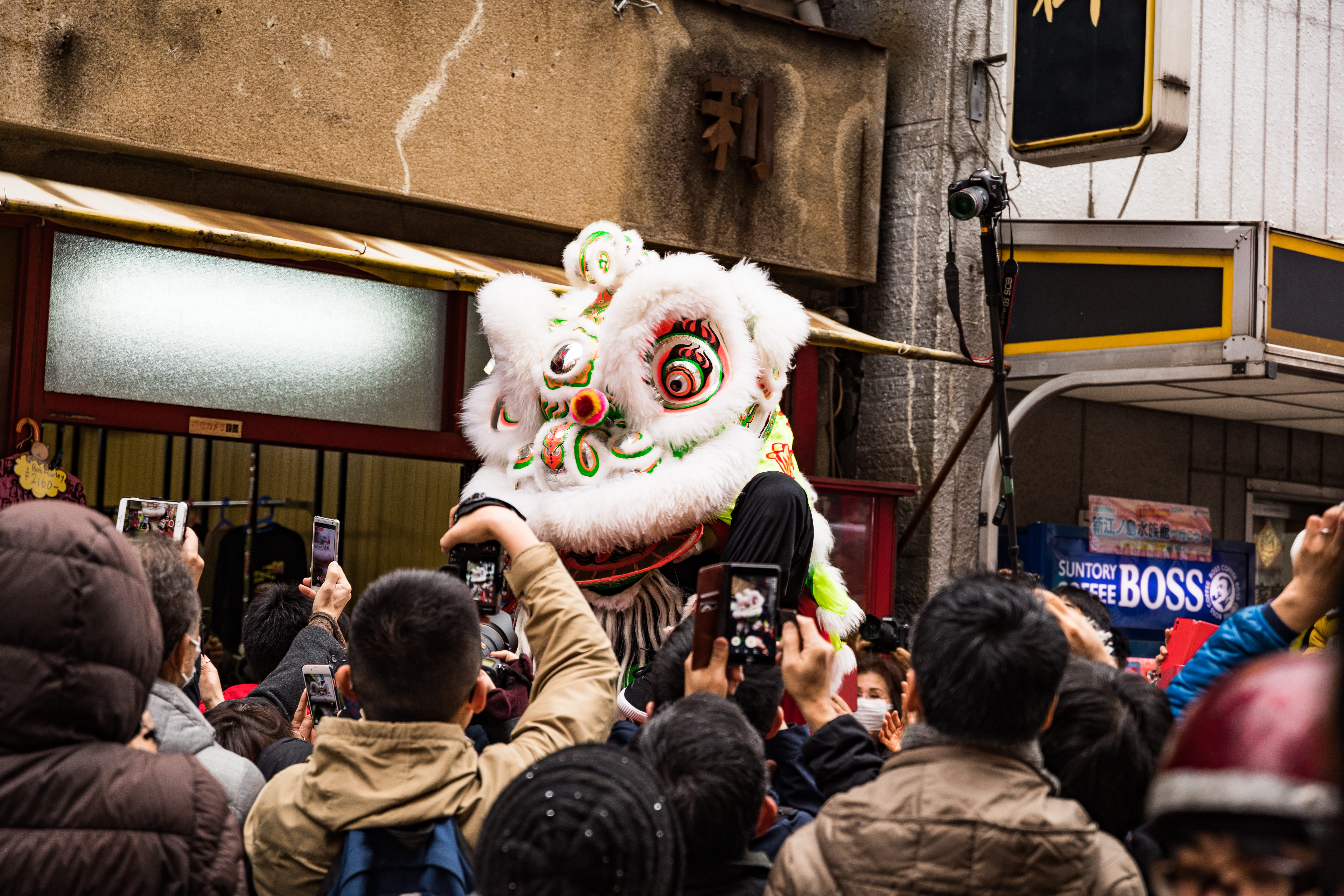中国の春節を祝う伝統的な獅子舞 採青 ツァイチン の写真を無料ダウンロード フリー素材 ぱくたそ
