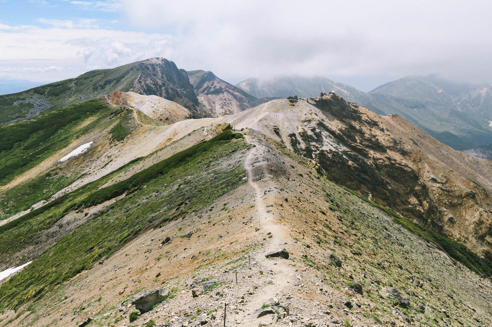 「十勝岳から上ホロカメットク山への道」の写真