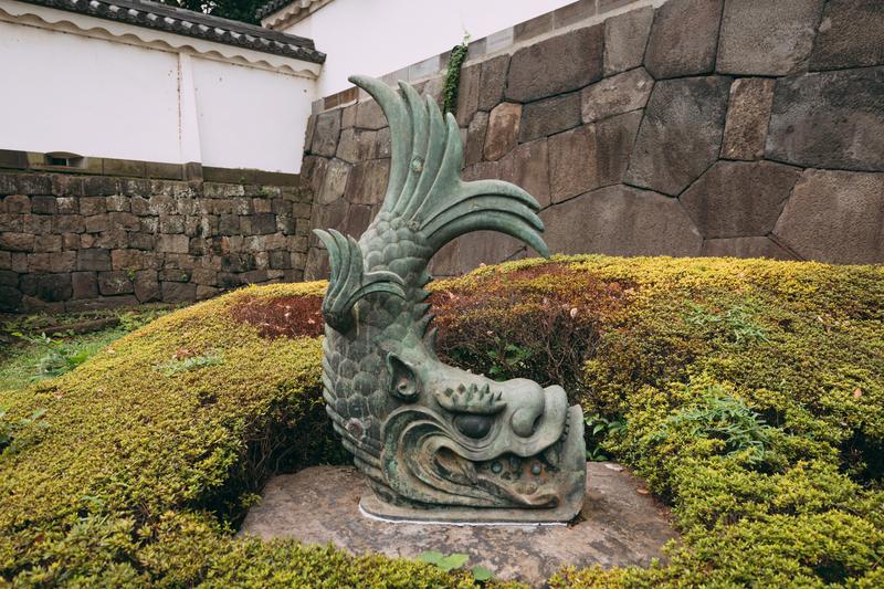 昭和レトロ 山形県 松山城 城門青銅鯱 大手門 青銅製 金属工芸 工芸品 鯱 昭和レトロ 山形県 松山城 城門青銅鯱 大手門 青銅製 金属工芸 工芸